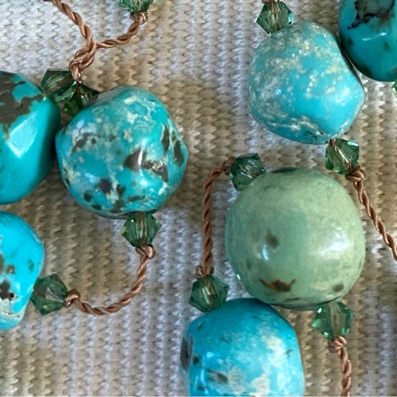 MARGO MORRISON TURQUOISE NECKLACE 36” HANDMADE - Picture 11 of 15